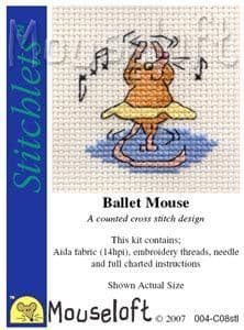 Mouseloft Ballet Mouse Stitchlets cross stitch kit